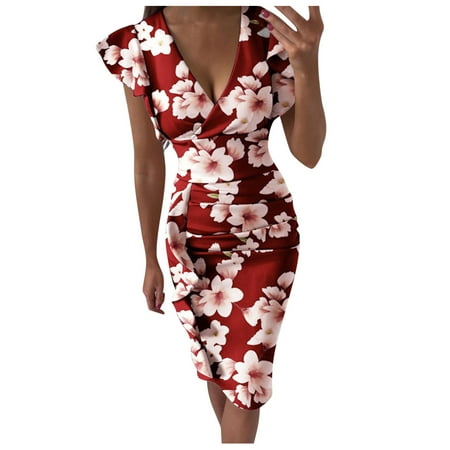 

ZHAGHMIN Off Shoulder Dress Slit Pleated Print Multicolor Dress Women Maxi V-Neck Print Women S Dress Maternity Dresses Casual Summer Dress Women V Neck Pocket Dress Summer Tunic Cute Women