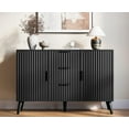 thumbnail image 7 of 47" Black Sideboard Buffet Cabinet with 3 Drawers, Fluted Modern Buffet Cabinet with Storage, 2 Doors Sideboard Cabinets Accent Credenza for Dining Room, Living Room, Entryway, 7 of 7