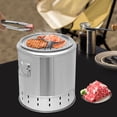 thumbnail image 5 of BBQ Charcoal Grill, Stainless Steel Barbecue Barrel, Portable Smokeless Barbecue Barrel, 5 of 13