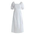 thumbnail image 4 of Time and Tru Women's and Women's Plus Square Neck Eyelet Midi Dress, Sizes XS-4X, 4 of 4