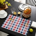 thumbnail image 3 of Independence Day Stars and Stripes Red Blue Plaid Placemats Set of 4,Wipeable Washable Table Mats for Dining Tables,Patriotic Thin Blue Line Place Mats for Kitchen Event Party Tabletop Decor, 3 of 7