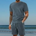 thumbnail image 2 of Miqool Mens Big & Tall Short Sets 2 Piece Outfits Summer Tracksuits Casual Short Sleeve T-Shirt and Shorts Set with Pockets, 2 of 4