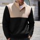 thumbnail image 1 of pstuiky camisas de manga larga para hombre, Blusa informal y moderna de color liso con botones, manga larga y cuello alto para hombre salir tops s, 1 of 9