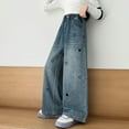 thumbnail image 4 of HIPYLO Jeans for Kids Girls Jeans Hombre Teen Girl Sweatpants Exercise Pants Clothes for 10 Year Old Girls Clothes Size 10 12 2t Girls, Blue 10-11 Years, 4 of 7