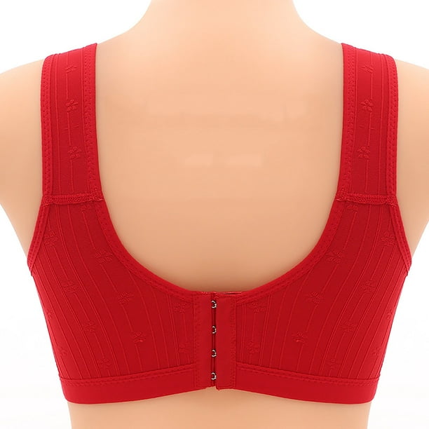 PEASKJP Women's Pullover Bra Sports Bra Longline Wirefree Padded with  Medium Support, Red L 