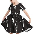 thumbnail image 6 of NAISIBABY A-Line Dress for Girls, Stretch Color Block Short Sleeve Summer Casual Sundress Black 4-5T, 6 of 7
