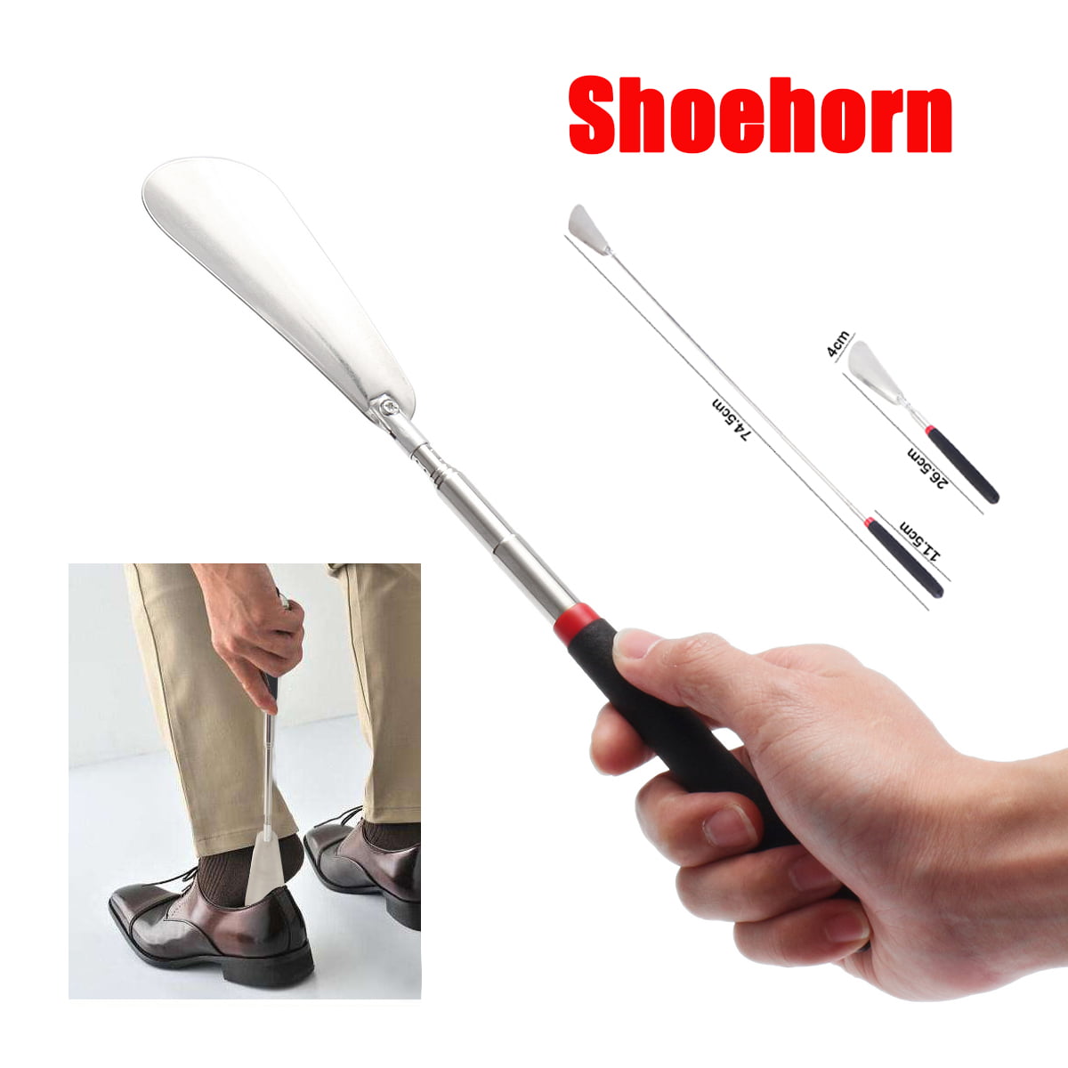 TAOtTAO 38cm Durable Long Handle Shoehorn Shoe Horn Lifter Disability Aid Flexible Stick