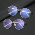 thumbnail image 4 of Women Men Portable Round Metal Glasses Ultra Light Frame Eye Protection Anti-Blue Light Eyeglasses BLACK, 4 of 8