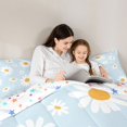 thumbnail image 5 of Homewish Blue Cartoon Groovy Bedding Comforter Set 7pcs for Kid, Kawaii Daisy Flower King Bedding Sets, Rustic Floral Reversible Bed Sheets, Luxury Bedroom Decor, 5 of 8