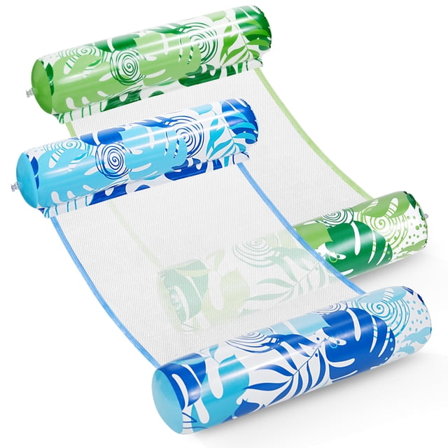 Hamaca hinchable Pool Floats Sloosh 4 en 1 para adultos, 2 paquetes