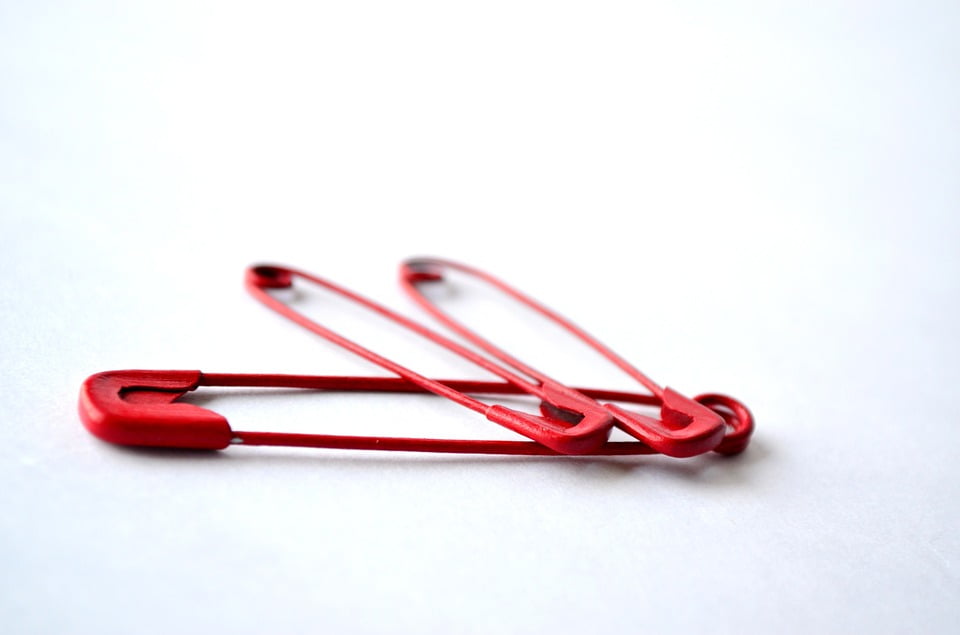LAMINATED POSTER Craft Pins Red Repair