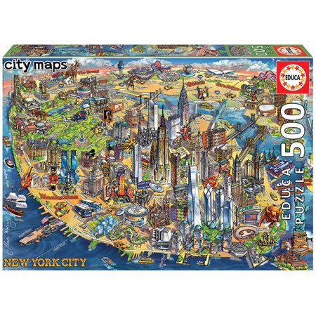 NEW YORK CITY MAP USA NY  Puzzle of 500 pieces JIGSAW EDUCA  Walmart