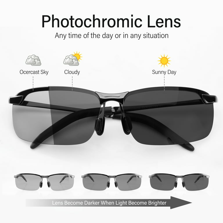 Bloomoak Photochromic Driving Glasses, Polarized Sunglasses for