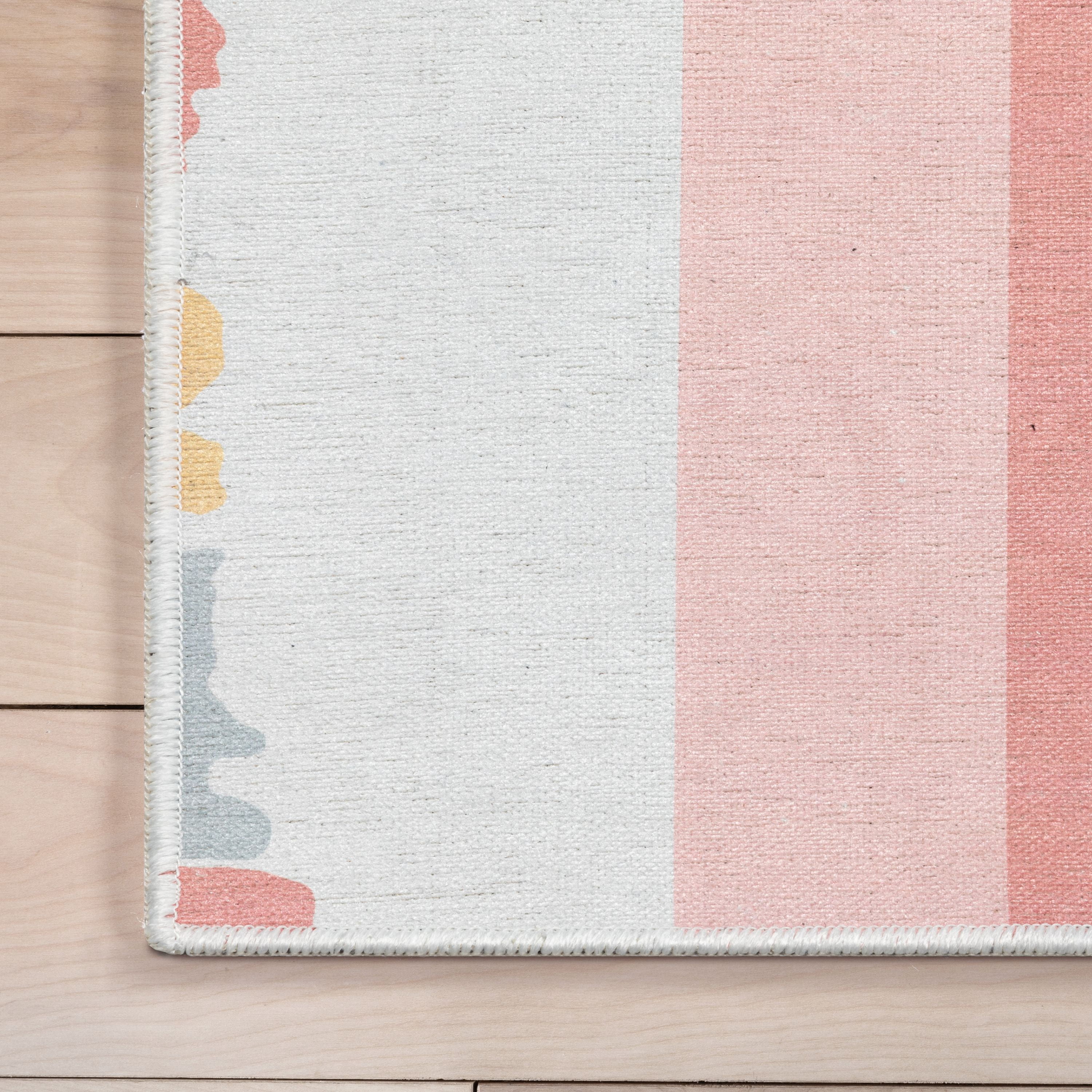 Well Woven Kids Rugs Crescent Rainbow Kids Geometric Pattern Multi Color Flat Pile Easy to Clean 9'10" x 13' Area Rug for Living Room Dining Room Bedroom and Kitchen