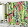 thumbnail image 5 of Ambesonne Exotic Shower Curtain, Tropical Layout of Leaves, 69"Wx75"L, Coral Green Pale Green, 5 of 5