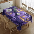 thumbnail image 5 of Rectangle Table Clothes Purple Pumpkin Skull Happy Halloween Table Cloth,Pattern Washable Table Cloths for Picnic Party Halloween Fall Thanksgiving Christmas, 5 of 5