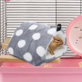 thumbnail image 2 of Gris Big Dot franela Shu Velveteen Hamster hamaca cálida cama colgante accesorio de casa para mascotas pequeñas, 2 of 8
