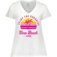 thumbnail image 3 of Inktastic Summer Enjoy the Sunshine Vero Beach Florida in Pink Women's Plus Size V-Neck T-Shirt, 3 of 5