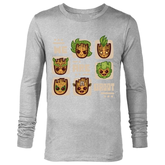 Marvel 85th Anniversary We Are Groot Super Hero Impressions - Long Sleeve T-Shirt for Men - Customized-Athletic Heather