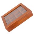 thumbnail image 2 of GOOHOCHY Caja para guardar bolsitas de té con 12 compartimentos, organizador de madera con ventana de acrílico transparente, soporte para bolsitas de té, sobres de azúcar, bolsitas de especias, caja, 2 of 7