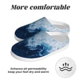 thumbnail image 6 of Fotbe Abstract Ocean Waves Pattern Women's Fuzzy Curly Fur Memory Foam Loafer Slippers Indoor Outdoor Slippers Winter Home Shoes-37/38, 6 of 7