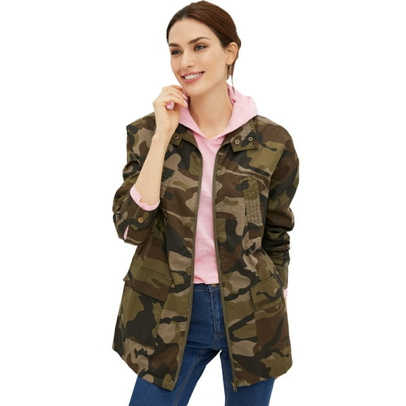 ellos Women's Plus Size Camo Utility Jacket