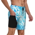thumbnail image 2 of Uemuo Light blue flash Pattern Mens Swim Trunks Quick Dry Board Shorts with Mesh Lining, Stretch Beach Shorts Quick Dry No-Chafing Board Shorts-3X-Large, 2 of 6