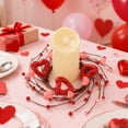 thumbnail image 4 of Valentine's Day Candle Ring Floral Centerpiece With Flickering LED Lights For Dinner Table Decorations And Home Party, 4 of 6