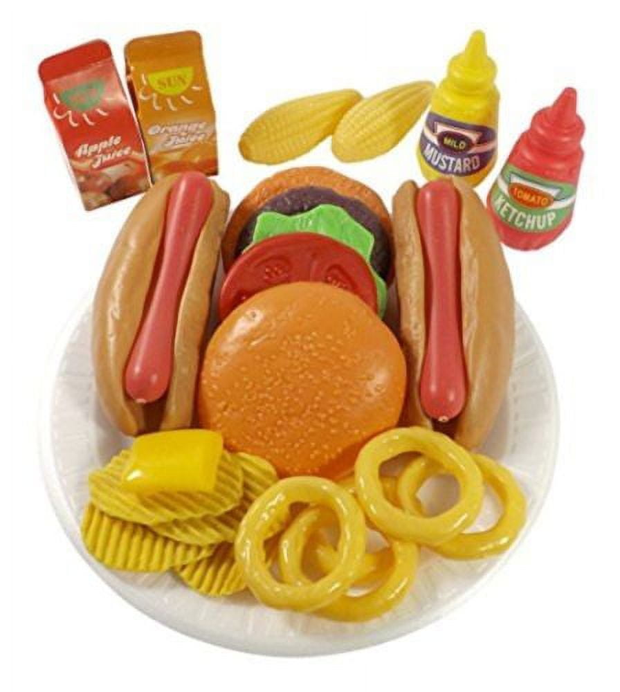 PlayWorld Kitchen Connection Burger & Hot Dog Fast Food Cooking Play Set - Multicolor