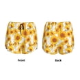 thumbnail image 3 of Fuzoiu White Marble Pattern Sunflower Print Women's Athletic Shorts, Double-Layer Running Shorts with Pocket,Women's Workout Shorts for Yoga, Gym, and Workouts-XX-Large, 3 of 7