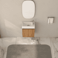 thumbnail image 2 of 16" Small Bathroom Vanity Wall Mounted,Small Acacia Solid Wood Bathroom Vanity with White SMC Resin Basin, Modern Bathroom Vanity with Soft-Close Door, 2 of 10