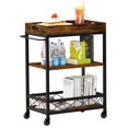 thumbnail image 4 of QinaQin Kitchen Serving Cart with Removable Tray, Rolling Utility Cart with Storage for Home or Party, 4 of 9