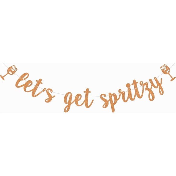 Let's Get Spritzy Banner Spritz Party Decoration Orange Cocktail Bachelorette Bridal Shower Decoration Orange Glitter