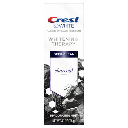 Crest 3D White Whitening Therapy Charcoal Deep Clean Fluoride Toothpaste, Invigorating Mint, 4.1 (Find The Best Teeth Whitening Toothpaste)