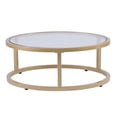 thumbnail image 2 of Set of Two Gold Glass Round Nested Coffee Tables, 2 of 9