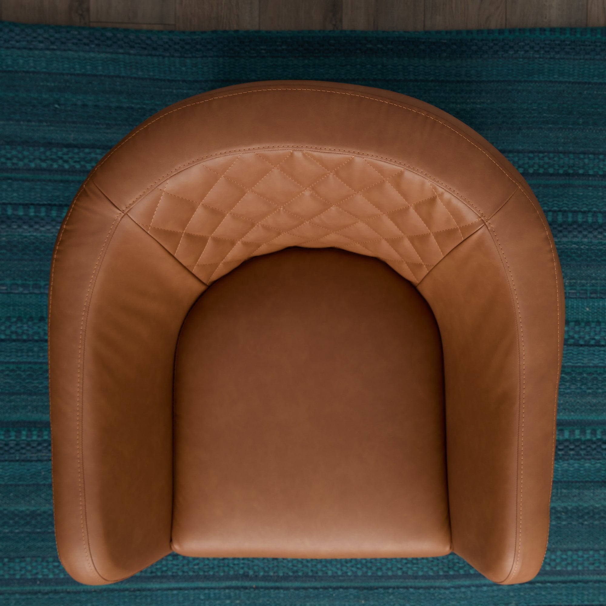 Mayview Upholstered Club Chair, Camel Faux Leather