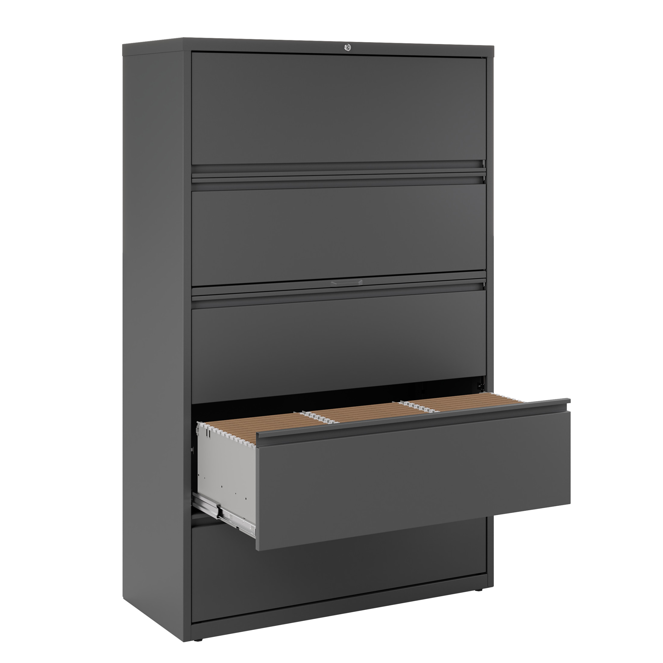 Hirsh 42 inch Wide 5 Drawer Metal Lateral File Cabinet for Home and Office, Holds Letter, Legal and A4 Hanging Folders, Charcoal