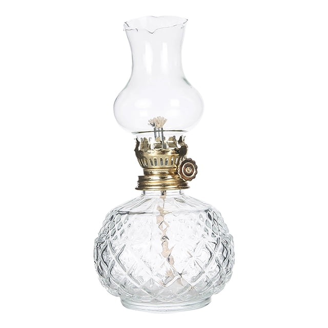 Lámpara de aceite de queroseno de vidrio de liquidación para interiores, estilo retro clásico, para decoración de mesas, hogar, dormitorio, uso de emergencia, 5 unidades