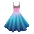 thumbnail image 3 of Abcomgle Girls Beach Dress Casual A-Line Sleeveless Camisole Dresses Spaghetti Strap Summer Gradient Swing Sundresses for 4-14t Kids,Royal Blue,7-8Years, 3 of 4