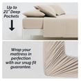 thumbnail image 2 of 6-Piece Extra Deep Pocket King Sheets Set, Hotel Collection King Size Bed Sheets with 21" Deep Pocket Fitted Sheet, Oversized Flat Sheet, XL Pillow Cases Set of 4, Bone, 2 of 9