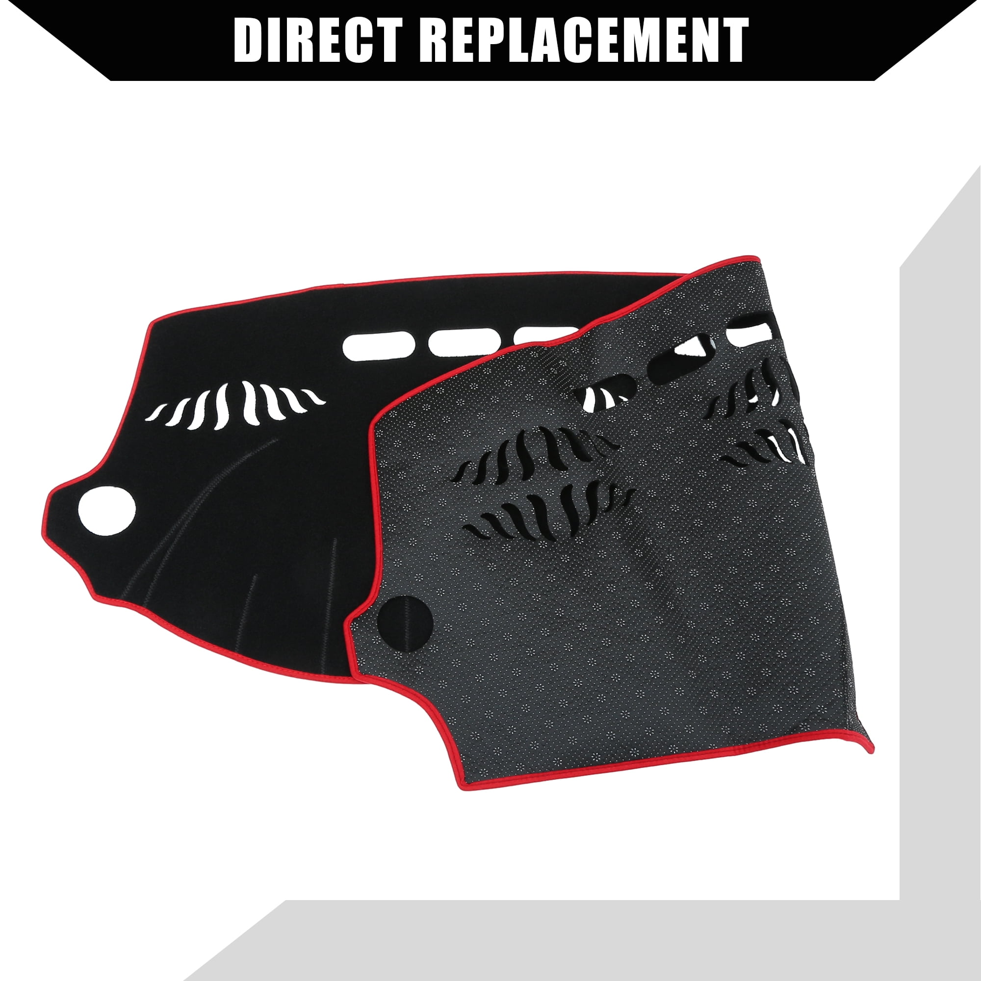 Unique Bargains Dash Cover for Audi Q7 2007-2015 Center Console Dashboard Cover Mat Non-Slip Polyester Black Red 1 Pcs