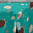 thumbnail image 4 of Marine Dog Crate Cover, Continuous Bubbles Turtles Starfish and Shells, Easy to Use Pet Kennel Cover Small Dogs Puppies Kittens, 7 Sizes, Dark Seafoam Chocolate, by Ambesonne, 4 of 6