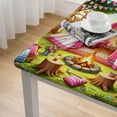 thumbnail image 4 of HAOXIT Camping Theme Pink Tablecloths Decoration Waterproof Rectangle Cute Table Covers for Kids Girls Birthday Party Hiking Picnic Party Supplies 48''x48'', 4 of 7