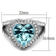 thumbnail image 2 of High polished (no plating) Stainless Steel Ring with Top Grade Crystal in Sea Blue for Women Sea Blue Stone Color Style TK1582 Size 9, 2 of 4