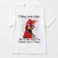 thumbnail image 3 of Funny Chicken Graphic T-Shirt – I May Look Calm Humor Tee, Unisex Cotton Shirt, 3 of 9