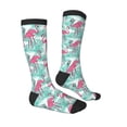 thumbnail image 3 of Picia Women Crew Soft Moisture-wicking Socks Flamingo Pattern Design Cotton Socks, One Size fit All, 3 of 9