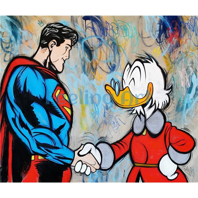 Disney Donald Duck Canvas Painting Poster Mickey Mouse and Superheroes Prints Funny Wall Art Picture for Living Room Home Decor30x40cm Unframed Gao Jinjia LED