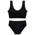thumbnail image 1 of Conjunto de lencería sin costuras para mujer de 2 piezas con cuello en V y cuello halter: sujetador de cintura alta y tanga, nailon/spandex, color liso, sexy para la playa/ropa de dormir, 1 of 6