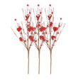 thumbnail image 1 of 3 piezas de palitos de bayas artificiales con forma de corazón, decoración ligera, regalos florales artificiales corazon rojo, 1 of 9