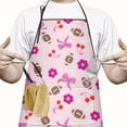 thumbnail image 2 of Pink Football and Flowers Pattern Apron-Garden Aprons for Women with Pockets-Cotton Linen Waterproof Kitchen Cooking Gardening Aprons Adjustable for Kitchen,Cooking,BBQ and Salon 33x27 Inch, 2 of 5